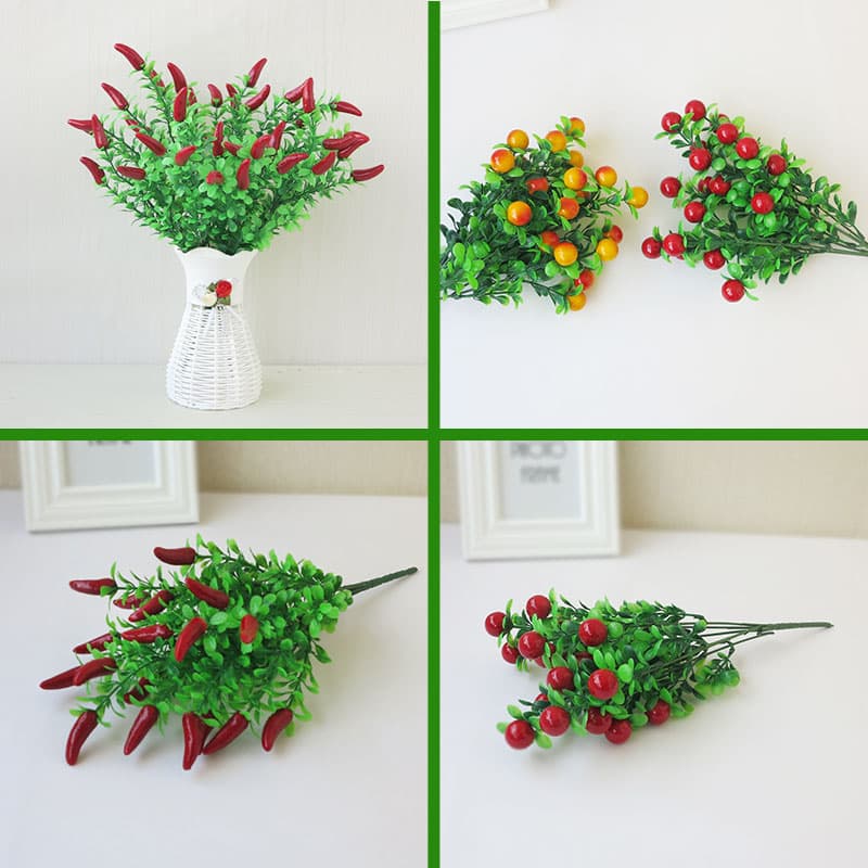 Home living room ornaments, fake flowers, decorative bouquets, plastic rich fruit, pastoral flowers, plant floral arrangements, rich fruit