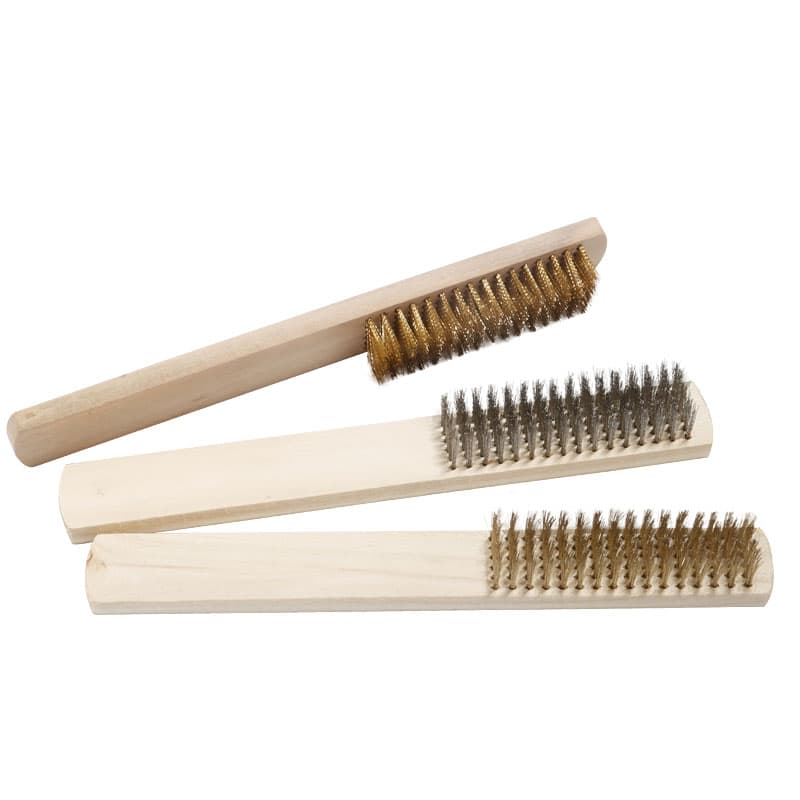 Long-handled wire brush, copper wire brush, wooden handle steel brush, rust removal brush with handle, antique brush, iron brush, barbecue brush, cleaning brush