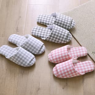 Japanese-style women's home cotton slippers men's and women's indoor soft sole floor slippers custom plush slippers embroidered home shoes