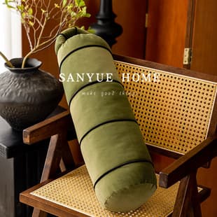 Vintage Style Long Sleeping Pillow Living Room Sofa Cylindrical Pillow Creative Neck Support Cushion Removable Washable