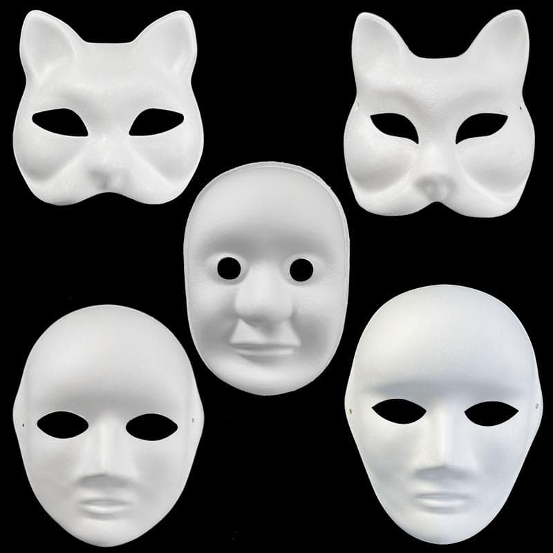 DIY fox cat hand-painted masquerade mask meeting paper mache mask cosplay male and female Peking Opera blank face props