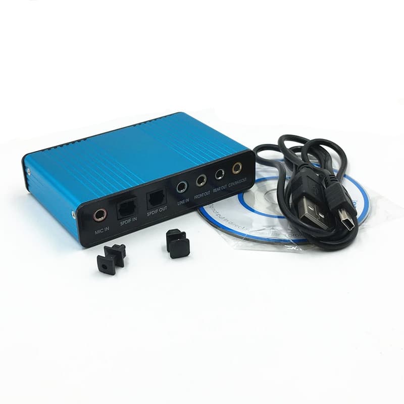 USB Aluminum Alloy External Sound Card for Online Chat, Gaming, Recording, Karaoke, and Mixing with 7.1/5.1 Optical Audio