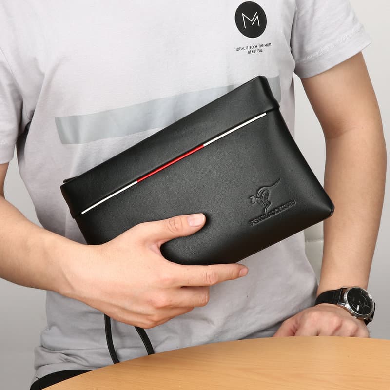 Cross-Border Texture Clutch Business Men's Clutch Foreign Trade Fashion Casual Trendy Soft Leather Large Capacity Envelope Bag for Men
