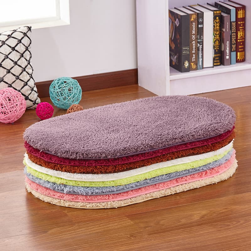 Floor Mats for Home Use, Oval Living Room Carpets, Entrance Mats, Bedroom Foot Mats, Bathroom Floor Mats, Water-Absorbent and Non-Slip