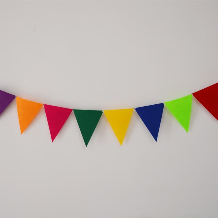 Triangle Decoration Felt Colorful Flag Kindergarten Decoration Birthday Party Flower Children's Room Birthday Decoration Flag