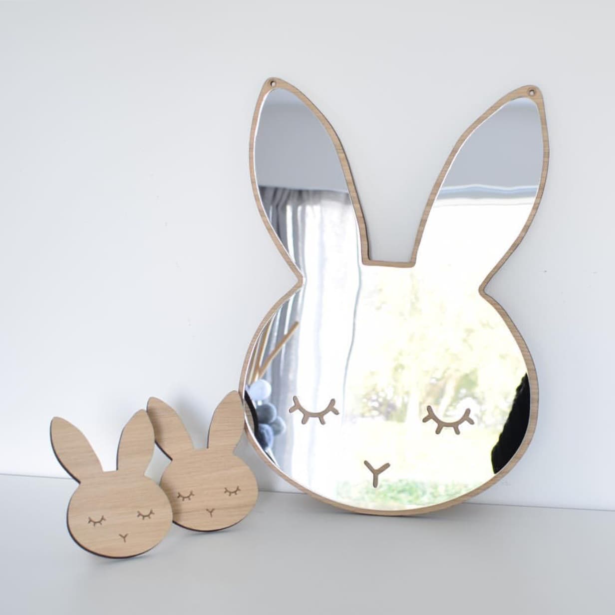 ins Amazon Children's Mirror Nordic Style Home Decoration Crafts Rabbit Mirror Acrylic Pendant