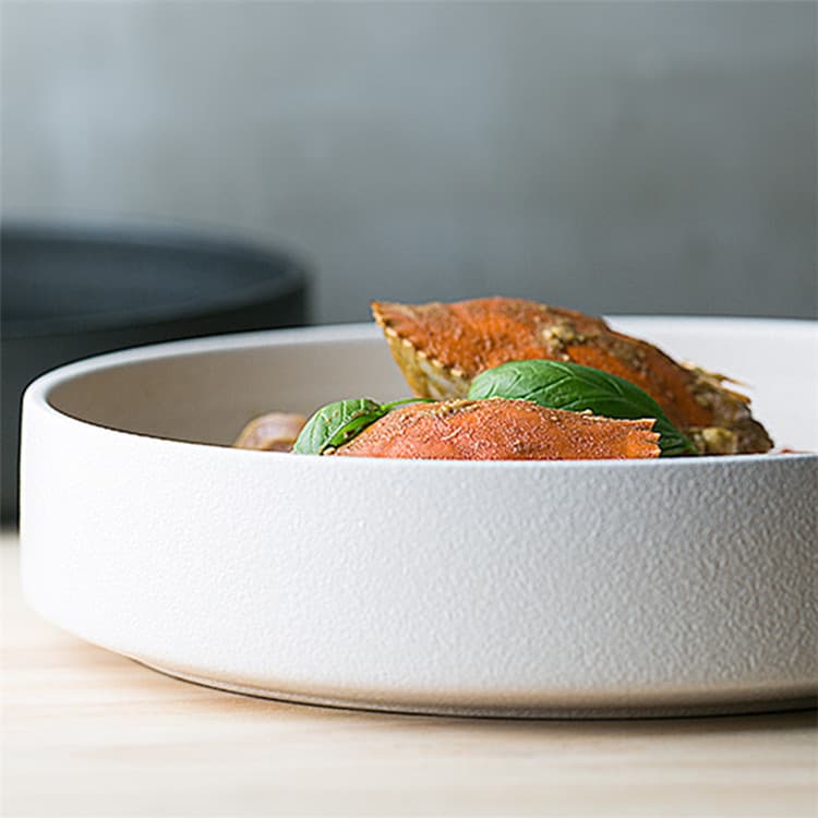 Spot Nordic Snowflake Glaze Foreign Trade Ceramic Western Plate Deep Plate Round Plate Soup Plate Creative Baked Rice Plate Salad Plate