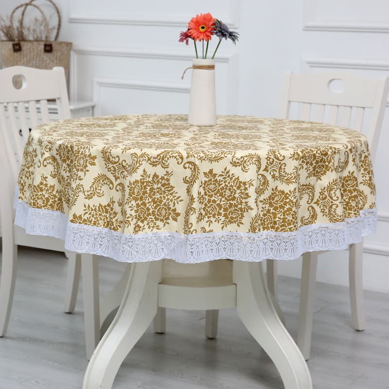 Thickened Round Tablecloth, Eco-Friendly Velvet Plastic, Large Round Dining Table Cover, PVC Tablecloth, Waterproof and Oil-Proof, No-Wash