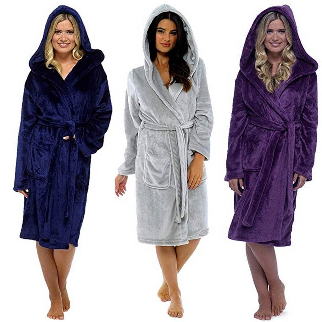 2022 Amazon Cross-Border Export Hot Selling Women's Long Bathrobe Nightgown with Belt