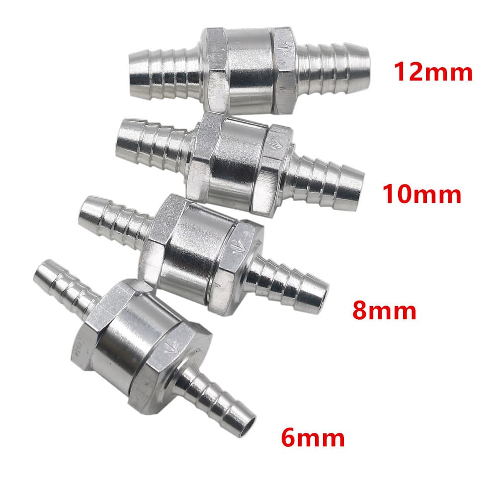 Gasoline and Diesel Fuel Pump One-Way Check Valve 6/8/10/12 Aluminum Alloy One-Way Valve Car and Boat Hand Oil Pump Accessories