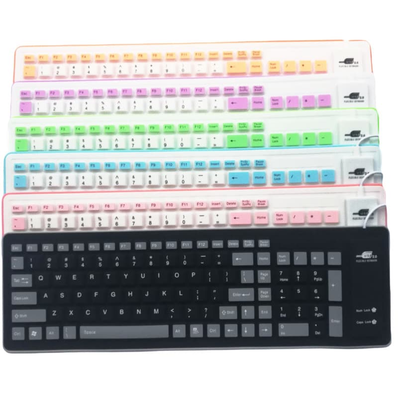 USB Interface 103 Keyboard and Mouse Wired Industrial Keyboard Laptop Gaming Foldable Waterproof Dustproof Silicone