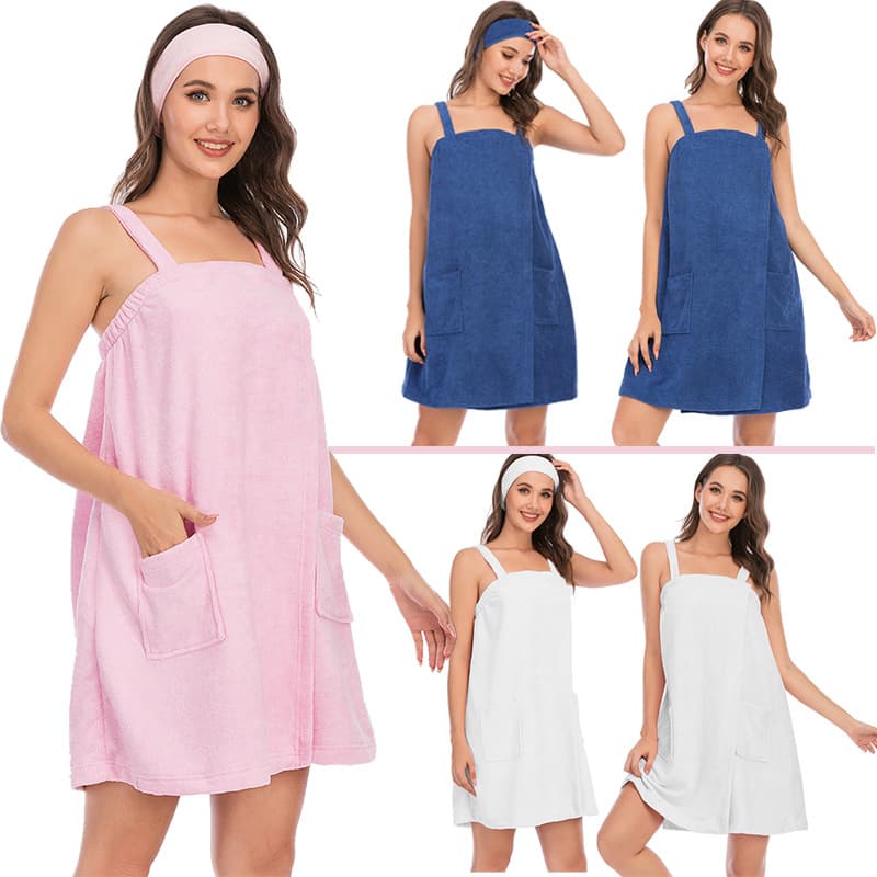 Amazon Aliexpress 2026 Summer New Style Home Clothes Bathrobe Absorbent Simple Bath Towel Comfortable Women's Pajamas Wholesale