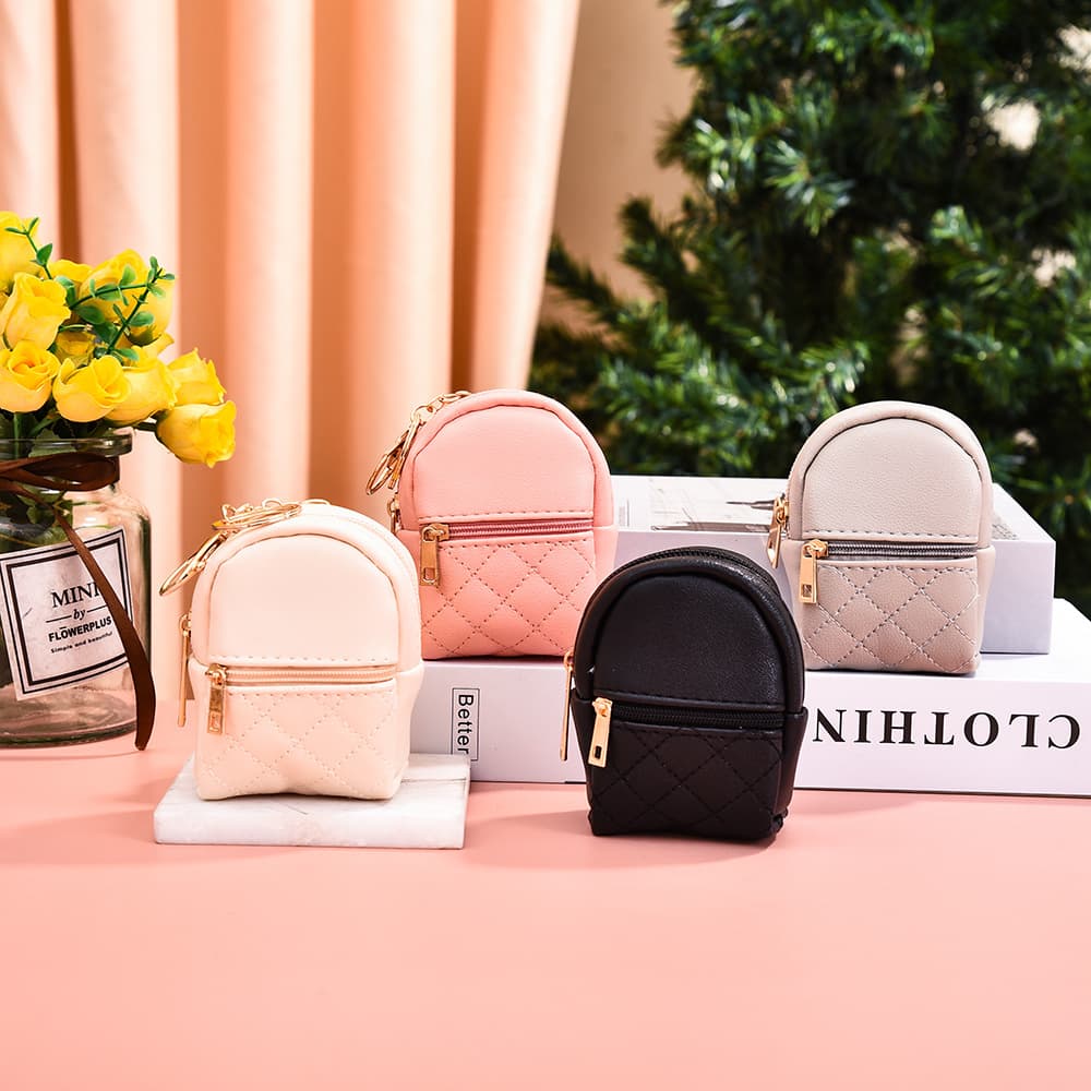 New Mini Pu Coin Purse Mini Cute Small Backpack Key Bag Data Cable Lipstick Storage Bag Factory Wholesale