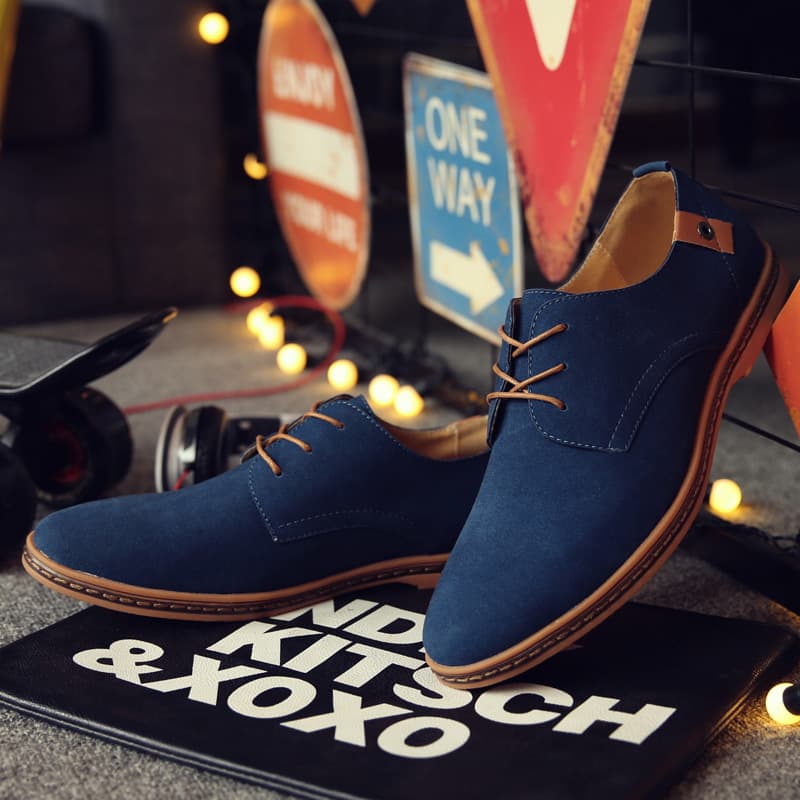 2025 Spring Men's Casual Leather Shoes Large Size Men's Shoes Frosted Trendy Shoes Dropshipping Amazon Foreign Trade Shoes