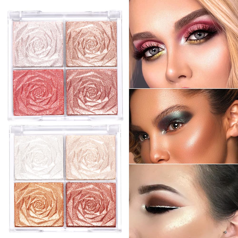 Makeup Transparent Single-Color Highlighter Contour Myho Single-Color Eyeshadow Blush Glitter Foreign Trade Cross-Border Lip and Cheek Dual-Use Matte