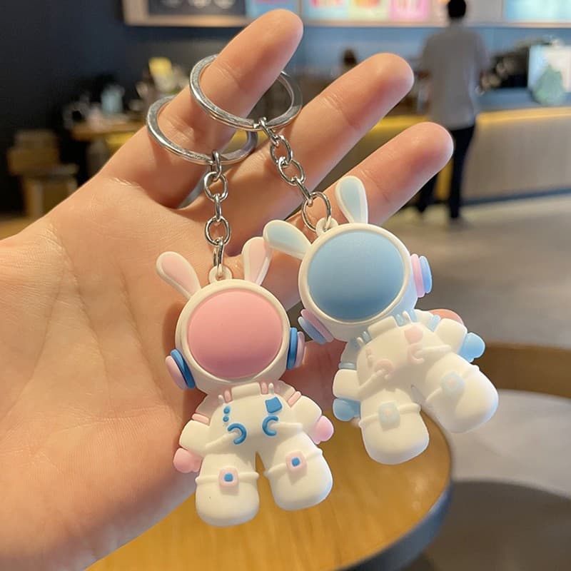 Manufacturer Space Rabbit Keychain Children's Student School Bag Pendant Exquisite Promotion Kindergarten Student Small Gift Wholesale