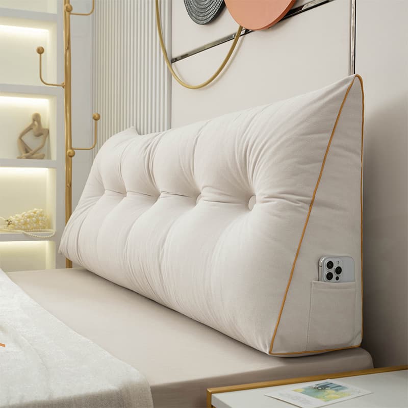 Triangle Bedside Pillow Bed Cushion Double Backrest Soft Bag Waist Protection Sofa Bedroom Plush Removable and Washable Tatami
