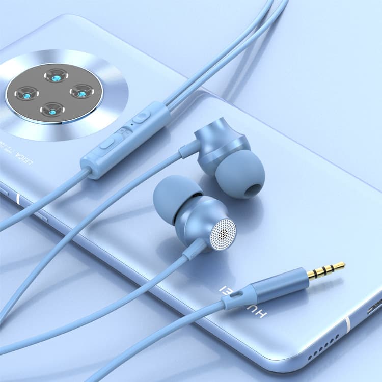 Metal In-Ear Wired Headphones with 3.5mm Round Plug, Type-C, and Flat Plug, Mobile Phone Wire-Controlled Bass Earplugs Wholesale