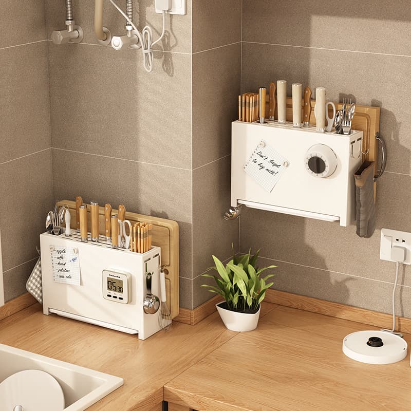 Kitchen Chopsticks Chopping Board Integrated Knife Rack Table Top Storage Kitchen Cutting Board Wall-mounted Storage Drain Cutter Supplies