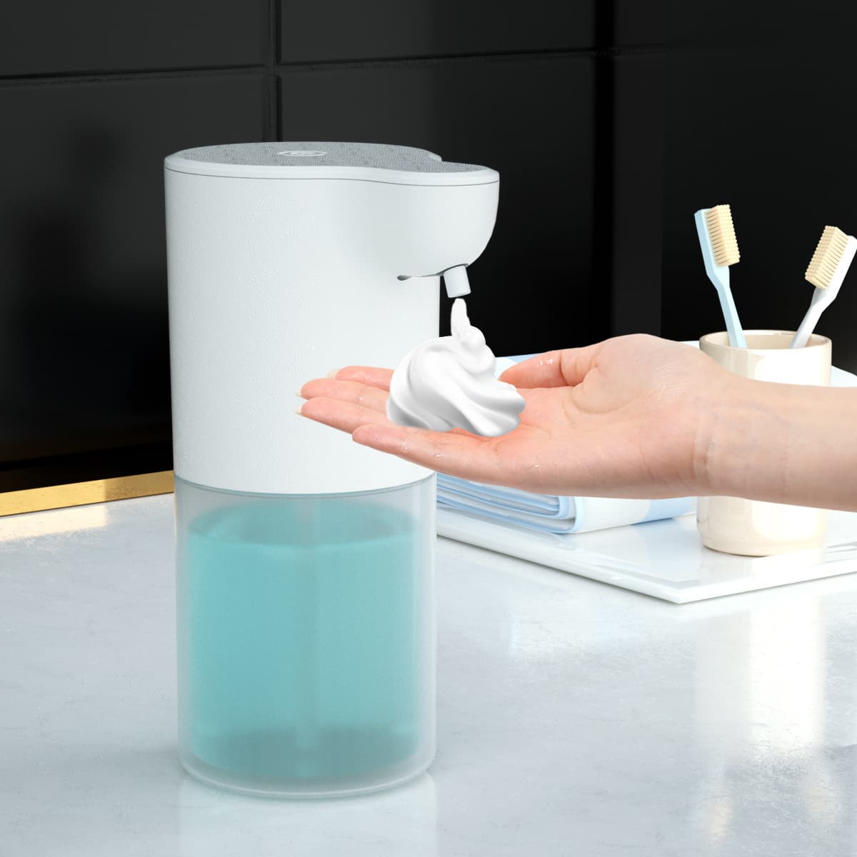 Automatic Sensor Soap Dispenser Electric Mobile Phone Foam Hand Soap Soap Dispenser Wall-Mounted Bubble Machine Infrared Sensor