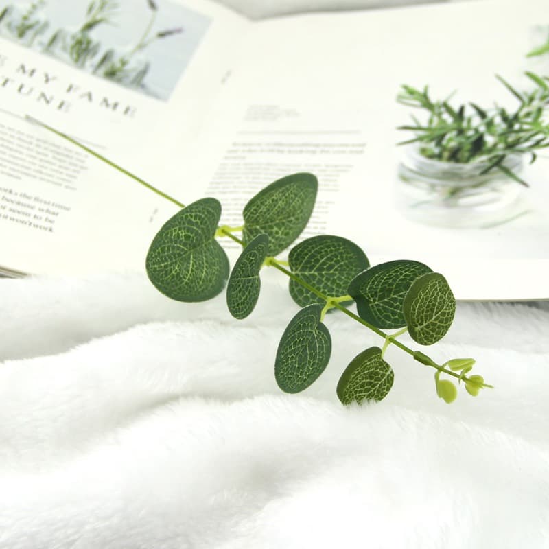 Single Money Leaf Eucalyptus Artificial Flower Green Plant Simulation Plant Wedding Flower Arrangement with Decorative Leaf Fake Grass
