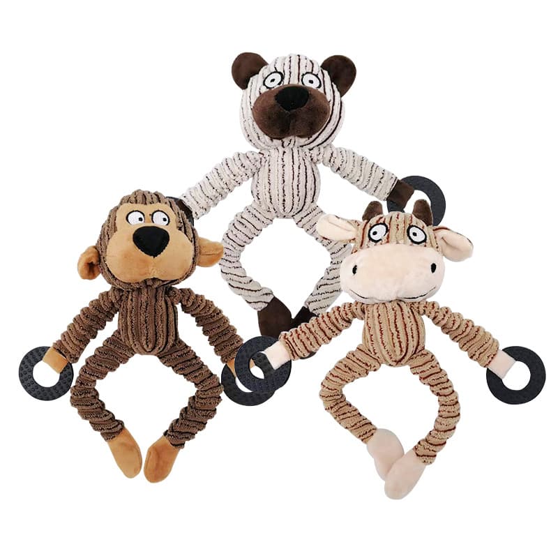 Pet Supplies Cross-Border Pet Toys Dog Toys Sound-Making Bite-Resistant Rubber Ring Plush Doll Dog Educational Toys