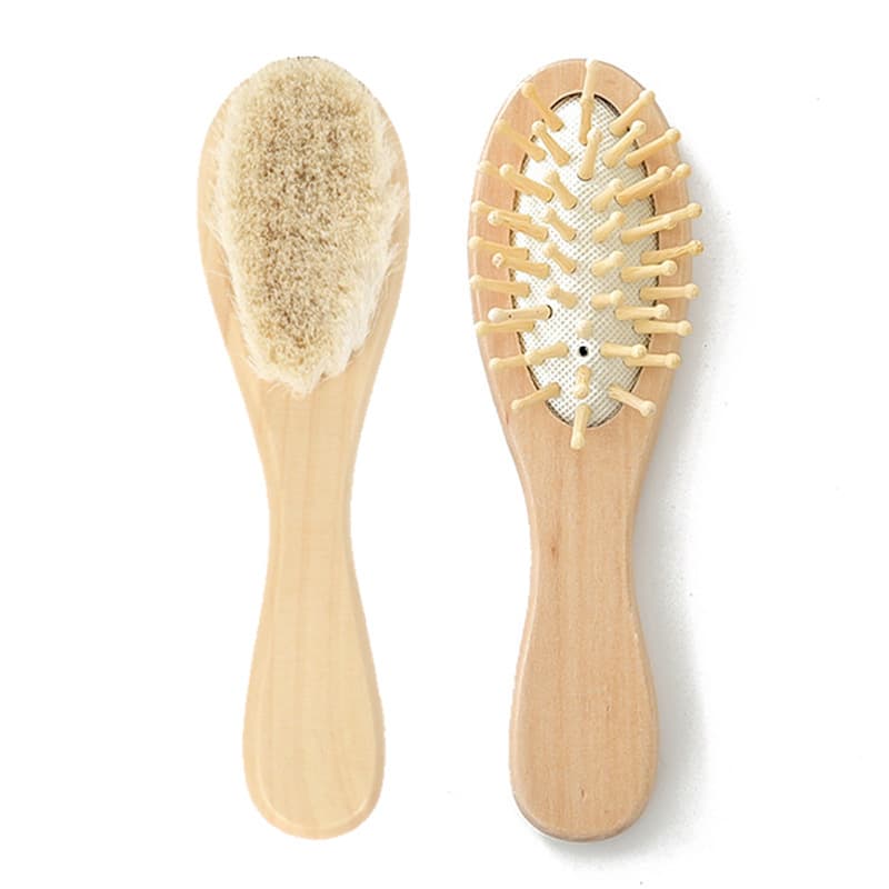 Hemu Wool Baby Wool Brush Set Hair Comb Baby Comb Soft Massage Scalp Brush Soft Hair Tinea Versicolor Brush