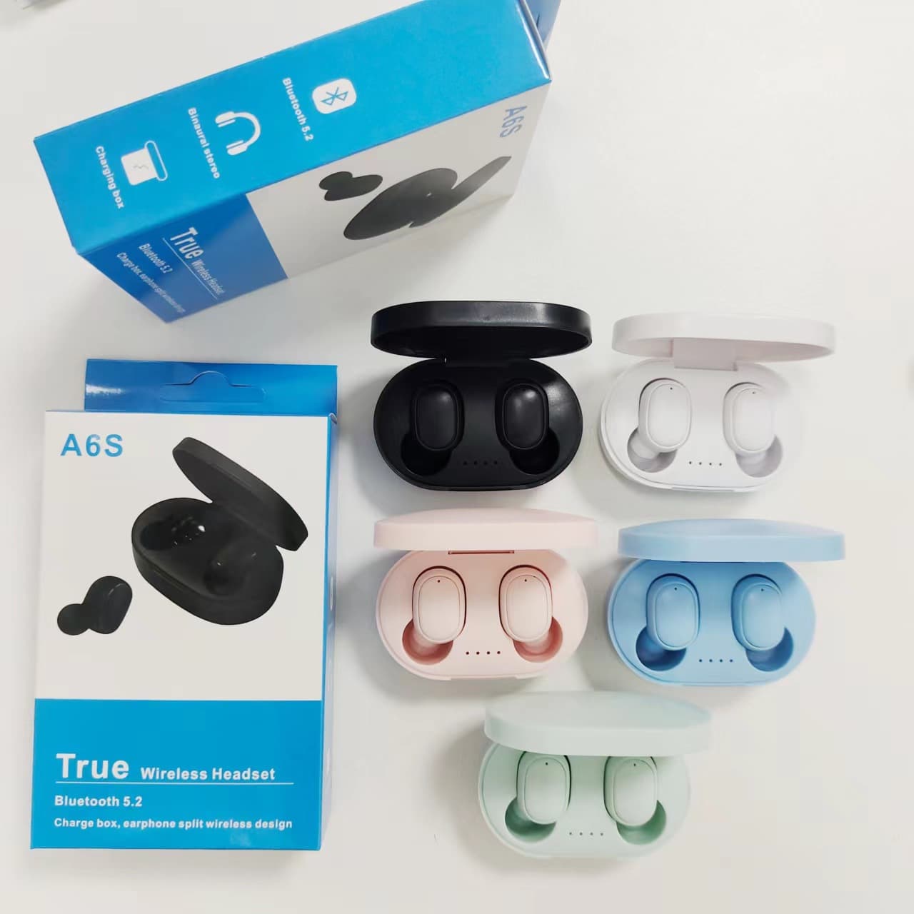 A6S Bluetooth Headset Cross-Border Popular Macaron Bluetooth 5.3 Wireless TWS Earbuds Sports Mini New Headset