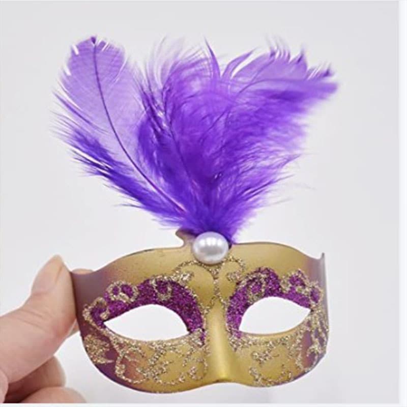 Masquerade doll decorative mask Mini small mask with feather small mask stage decorative mask