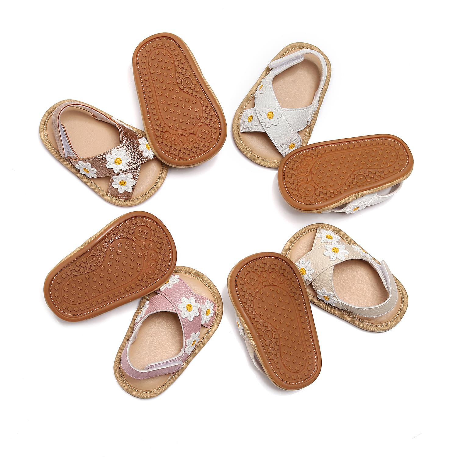 New Cross-Strap Floral Children's Sandals for Girls, Baby Comfortable Walking Shoes, Breathable and Non-Slip, Available for Dropshipping