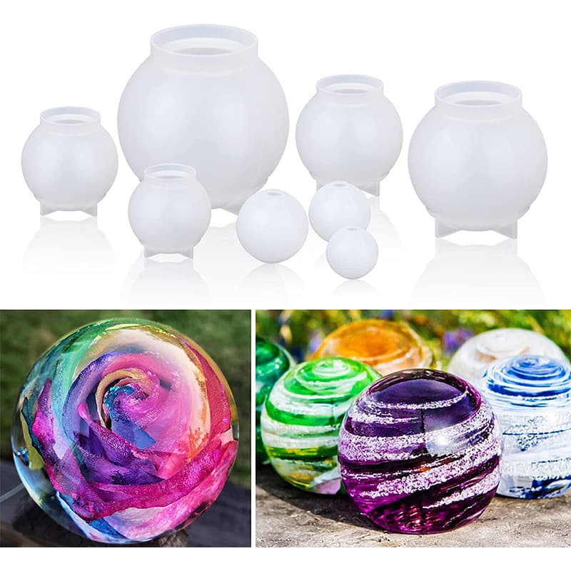 Factory wholesale crystal drop glue epoxy resin jewelry pendant seamless one-piece starry sky sphere silicone mold