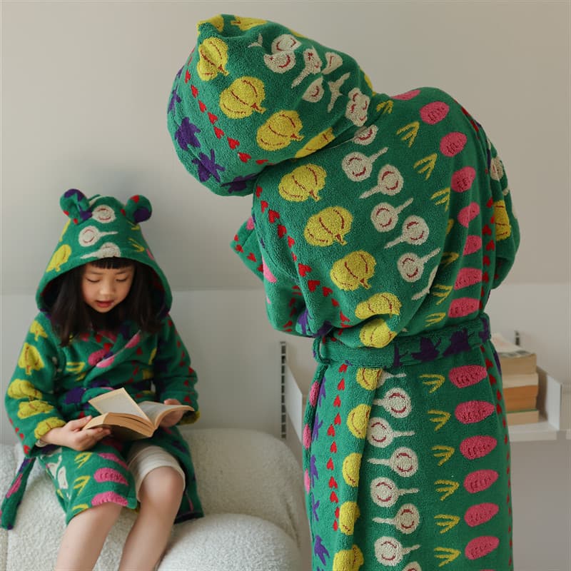 New Vegetable Table Tennis Series Bathrobe Hooded Family Children Adult Hotel Home Bathrobe Comfortable