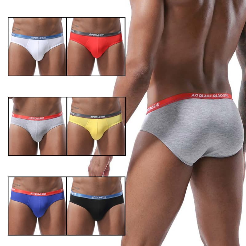 New Men's Underwear, Korean Style for Young Men, Sexy Low-Waist Modal Breathable Trendy Men's Comfortable Briefs with Double-Layer Front Panel