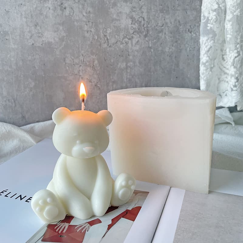 Korean Instagram Viral Cartoon Bear Chubby Bear Scented Candle Silicone Mold Fashion Handmade Soap Cake Mold