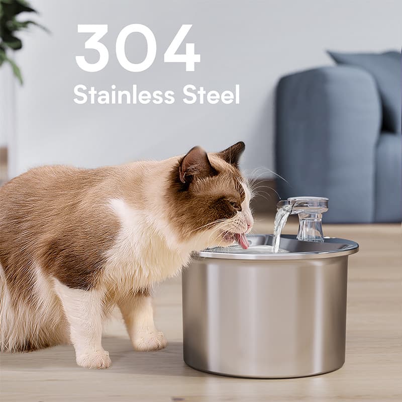 Amazon Pet Water Dispenser Stainless Steel Smart Cat Fountain Automatic Circulating Cat Water Dispenser Cat Supplies Manufacturer
