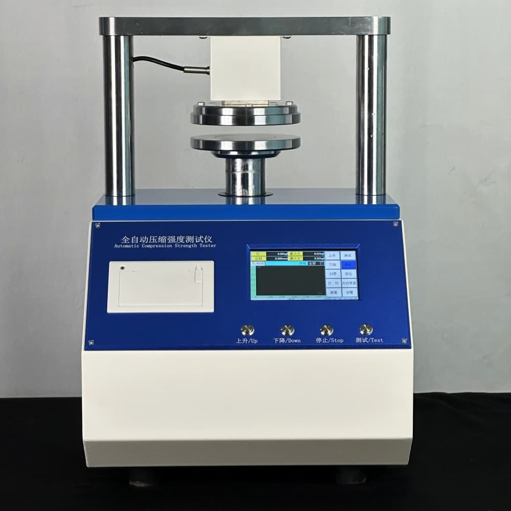 Cigarette box edge crush strength tester, cigarette box edge crush strength testing machine, compressive strength tester, edge crush tester, in stock.